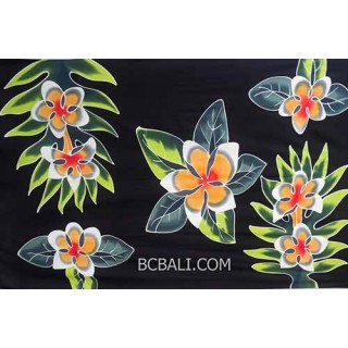 rayon sarong handpainting flower black color made in bali